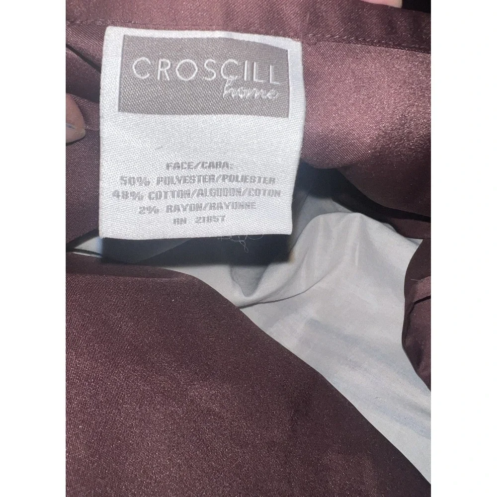 Set Of 4  Croscill‎ Dover Manor Damask Stripe KING Shams Burgundy 1 Throw Pillow
